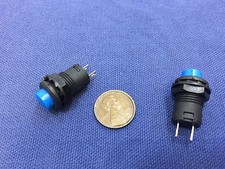 2 Pieces BLUE Momentary 12mm pushbutton Switch round push button 12v on off