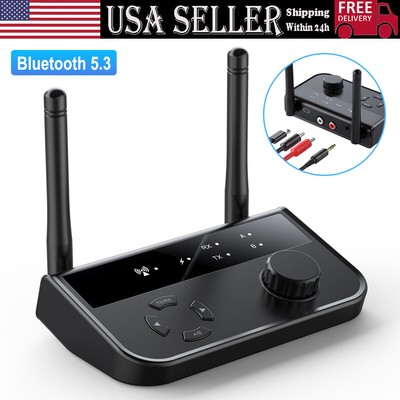 Bluetooth 5.3 Adapter Dual Antenna 10M Range TX/RX Modes Plug & Play