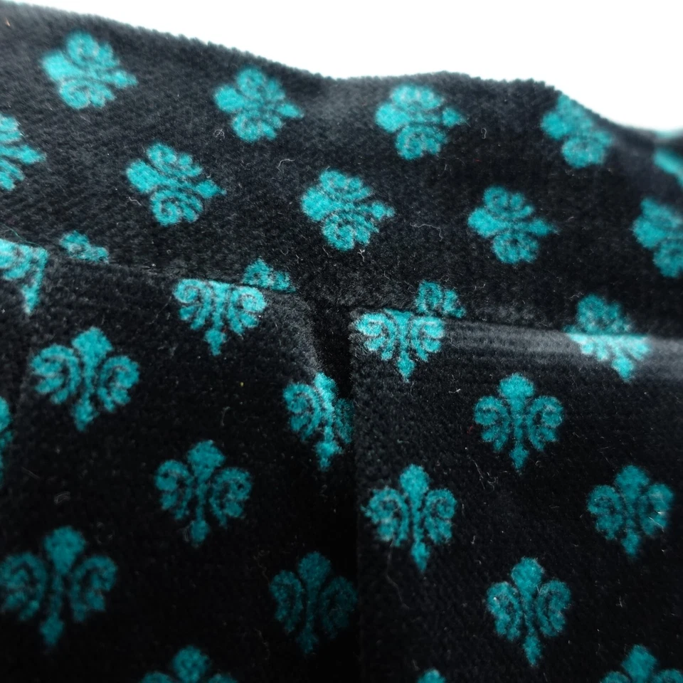 VTG Susan Bristol Velvet Long Skirt 8 Black Green Print Floral Cottagecore Goth - Image 4 of 4