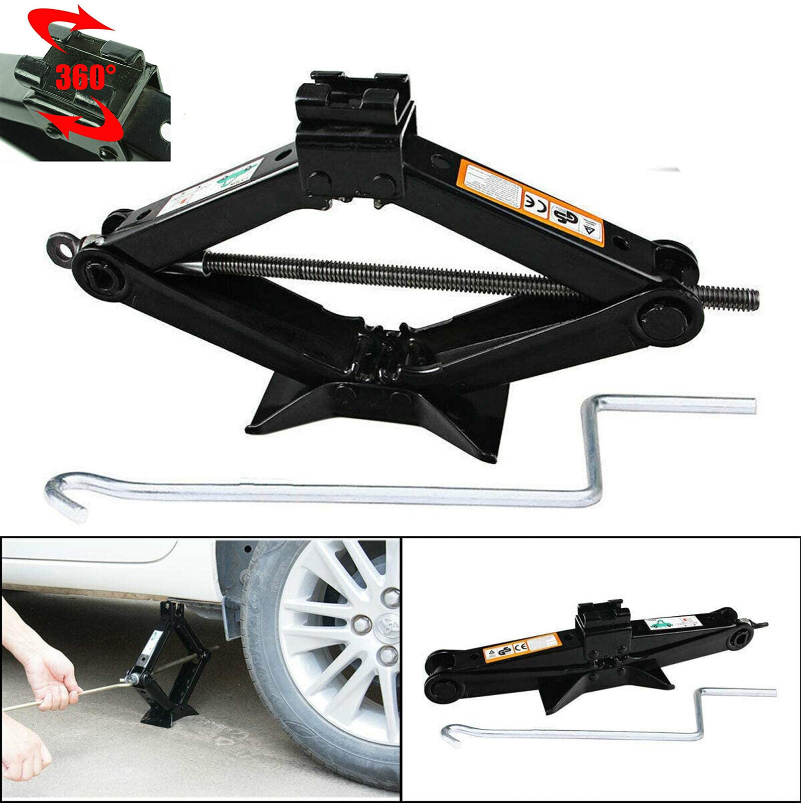 Car Steel Garage Tire Change Scissor Jack Crank Speed Handle Lift Tool
