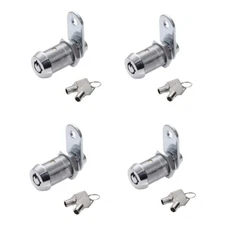 4 Tubular Cam Lock  1 1/8" Drawer Toolbox Cabinet Key Removable Keyed Alike
