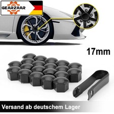 20x Radmutter Radschrauben Kappen Abdeckungen 17mm Schwarz Kunststoff Nut