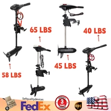 40/45/58/65lbs Electric Outboard Trolling Motor Fishing Boat Kayak Engine 12V us