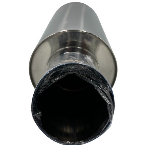 JS Racing Muffler Exhaust Alloy Stainless Steel Inlet 2.5 in Outlet 3 Blue - Bild 9 von 11