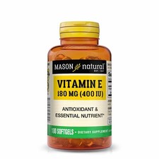 Mason Natural Vitamin E 180 mg 400 IU Healthy Skin  Eyes, 100 Softgels