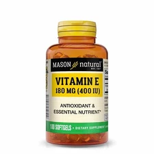 Mason Natural Vitamin E 180 mg (400 IU) Healthy Skin & Eyes, 100 Softgels