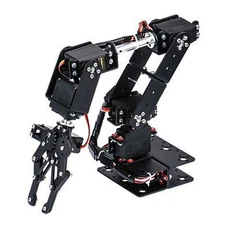 1 Set Black 6 DOF Aluminium Mechanical Robotic Arm Clamp Claw Mount Robot Kit US