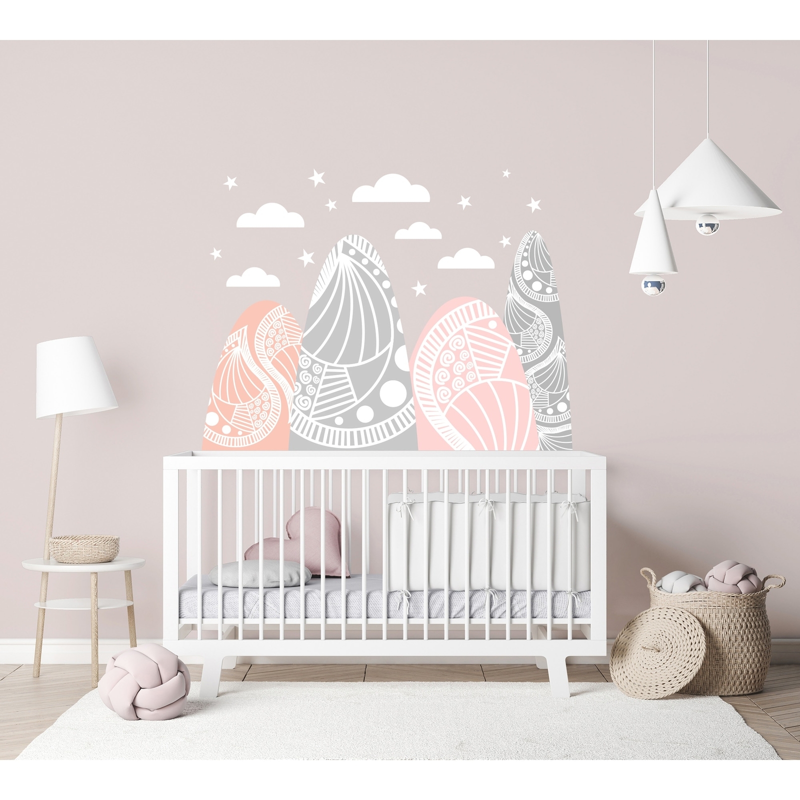 Mountains Wall Decal Nursery Girl Mancave Decor