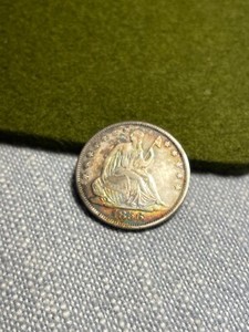 (#101284) Seated Liberty Half Dollar.  1856 O. CL AU, but toning and luster!