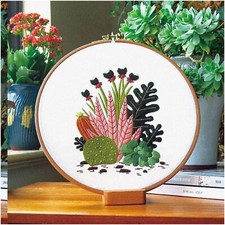 Desert Bloom Embroidery Delight: DIY Starter Kit for Adults  Students - Cross S