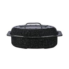 13-inch oval roaster with Lid. Enameled steel...