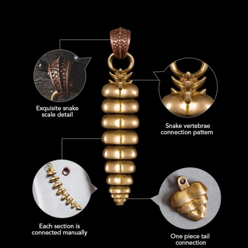 Klapperschlangenschwanz Anhänger für Halskette Fidget Schmuck Geschenk für Schlangenliebhaber - Bild 6 von 14