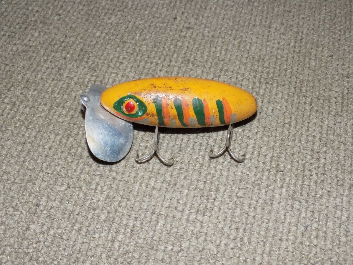 Leurre de pêche vintage Fred Arbogast Hula Dancer avec Early Box / Antique Fred Arbogast Hula Dancer Fishing Lure avec Box - France