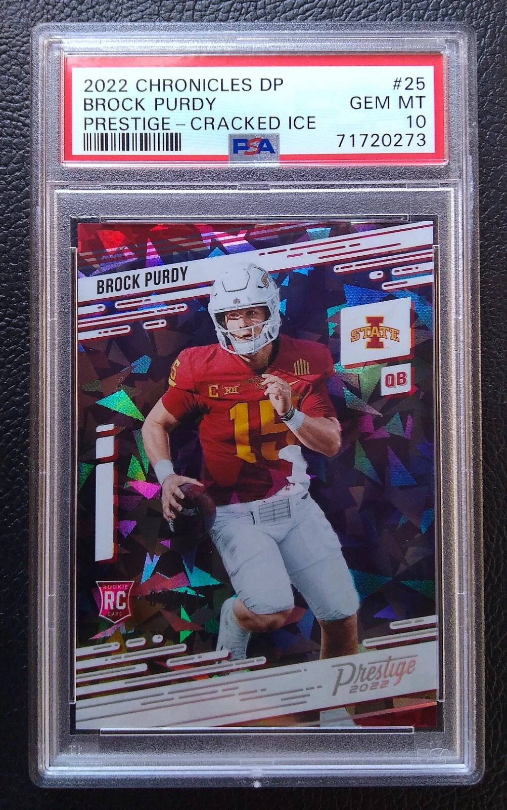 Brock Purdy Panini Chronicles Draft Picks Prestige #25 Cracked Ice