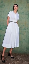 J.Crew Elena Drama Shirtdress in Cotton Poplin White 8 Sold Out New NWT