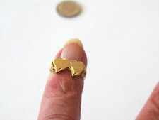 10K YELLOW GOLD INFANT DOUBLE HEART SIZE3 3/4 RING