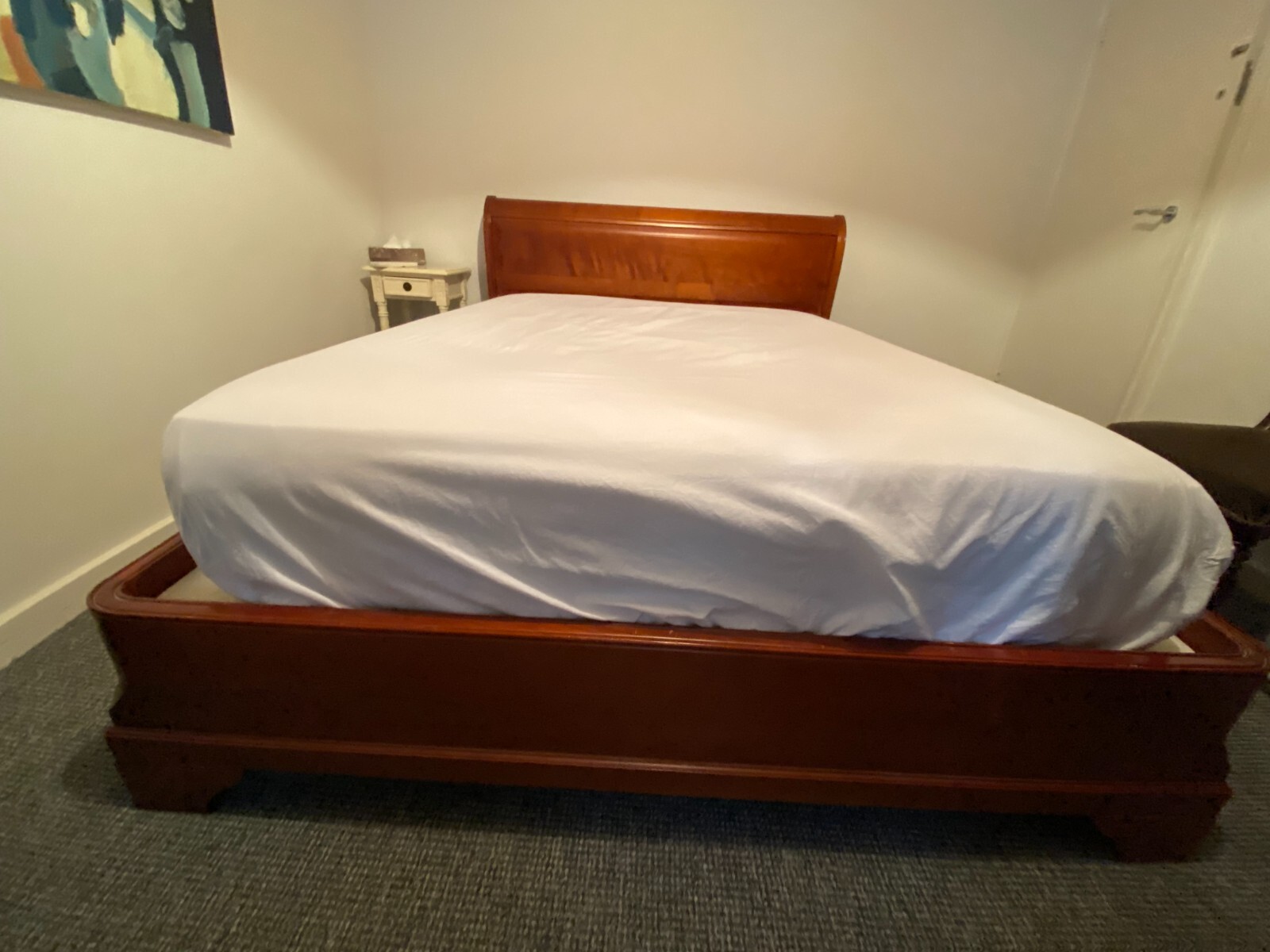 Solid mahogany wood handmade sleigh bed King Size, by Morpheus eBay