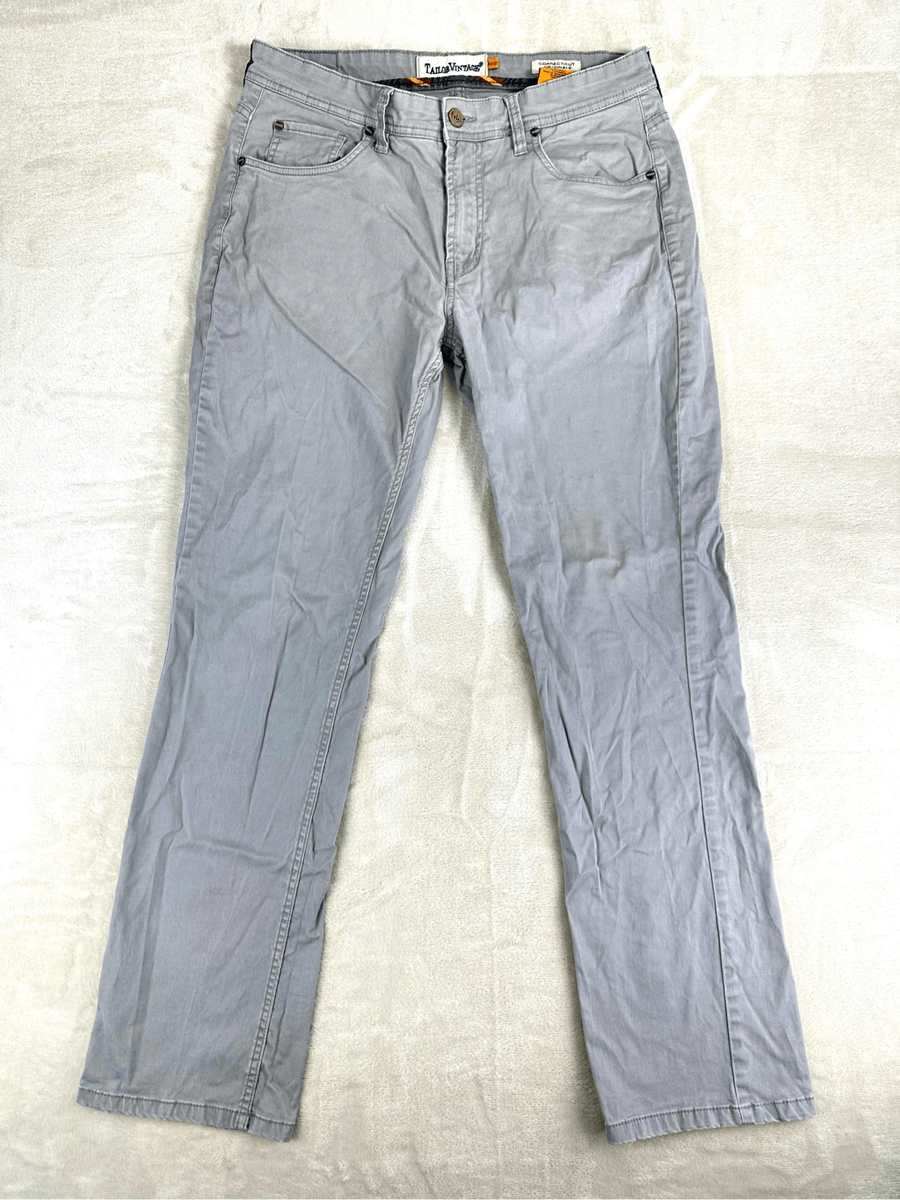TAILOR VINTAGE Jeans Mens 32x32 Gray Connecticut Original Straight Leg  Stretch | eBay