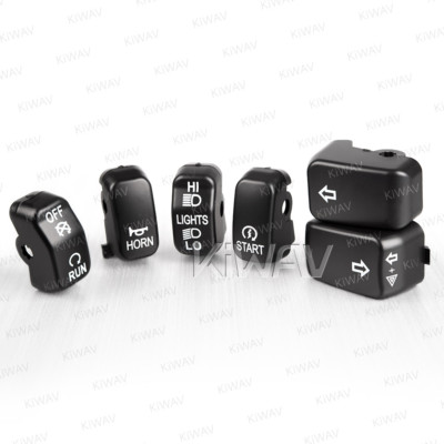 Switch Cap Kit 6pcs Black fits H-D '01-'06 Heritage Softail