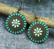 1.75 Bronze-tone Earring Set Bohemian Retro Drop Dangle Hook New Free Ship 7474