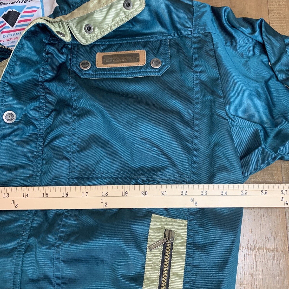 Vintage Schneider Ski Jacket Coat Green Full Zip Polyester Size 52