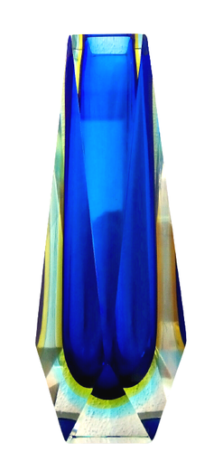 Jarrón grande de cristal artificial de Murano by Flavio Poli Sommerso vintage de cuatro colores 29 cm 1950