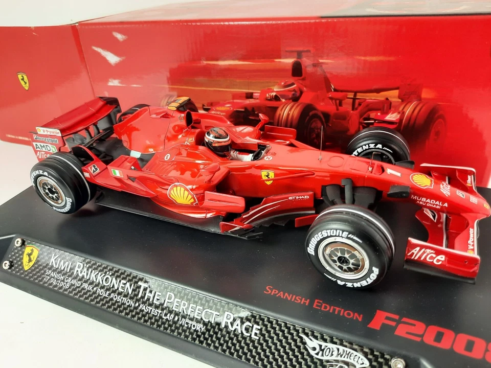 Hot Wheels Ferrari F2008 #1 Kimi Raikkonen winner Spanish GP 2008 1/18 L8780 - Immagine 2 di 4