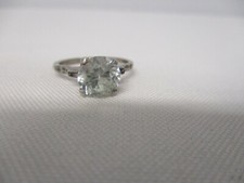 VINTAGE STERLING SILVER CUBIC ZIRCONIA ENGAGEMENT RING  SIZE 6 3/4