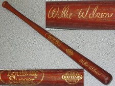 WILLIE WILSON~KANSAS CITY ROYALS~MINI LOUISVILLE SLUGGER H&B 100 YR BASEBALL BAT