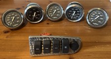 5 pc Faria Mph & Rpm Gauges + Boat Switch Set w, Bezel !!