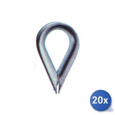 20x Robur Galvanized Gland Cleat With Groove, Grey Steel 12mm