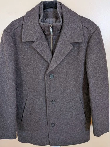 Jos. A. Bank Men’s Wool Blend Quilted Lining Car Coat Jacket Size Small video thumbnail