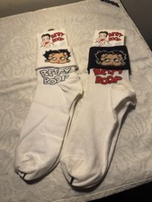 Betty Boop Socks New Old Stock Women  s Size 9 - 11. 2 Pair. Cute Vintage