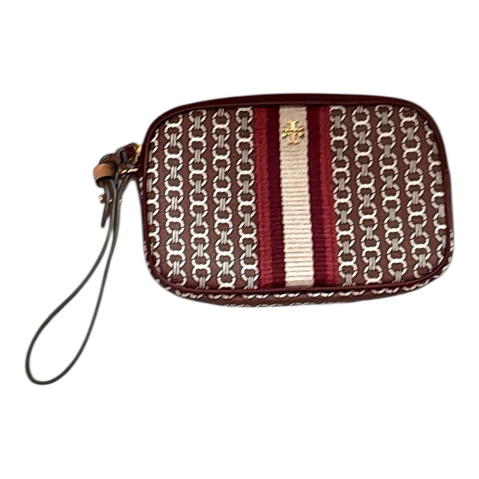 Tory Burch 皇家勃艮第双子座链接涂层帆布腕带红色 — 第 4/4 张图片