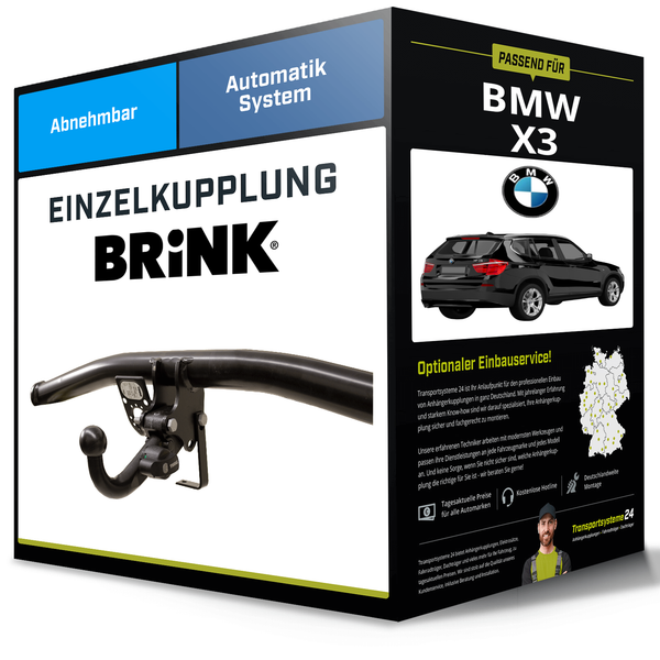 Abnehmbare AnhäNgerkupplung FüR BMW X3 01.2004-12.2010 Typ E83 Brink NEU-image