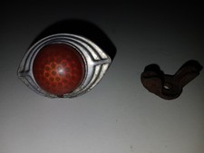 Vintage Reflector Motorcycle License Plate Red Beehive Pattern Lens Cats Eye