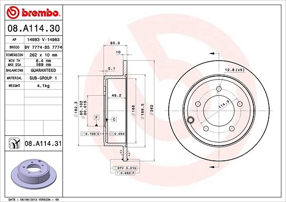 2X Brembo Bremsscheibe Hinterachse U.A. FüR Chrysler, Dodge, Jeep-image