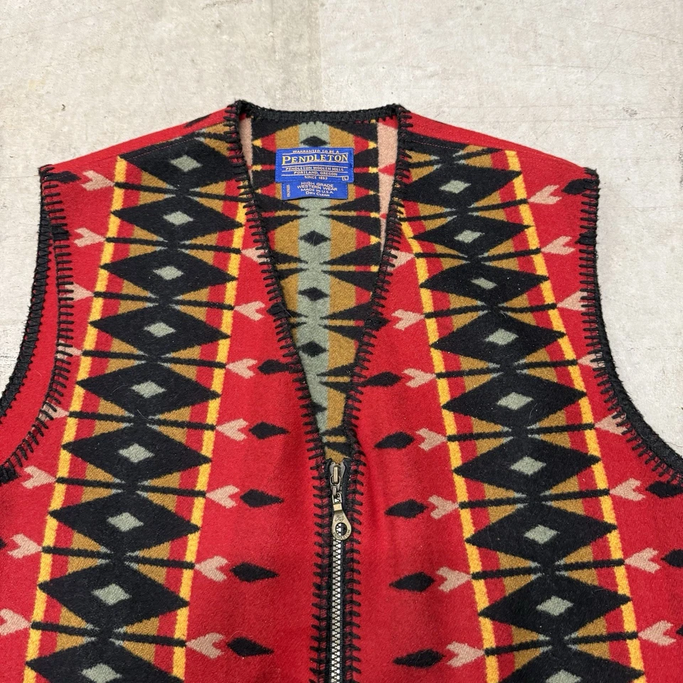 Pendleton High Grade Western Wear Southwestern Aztec Pattern Vest Men’s Size L - Image 2 of 4