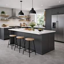 2mm Self Adhesive Vinyl Floor Tiles Tile Design ECO Cement Grey Peel & Stick 5m²