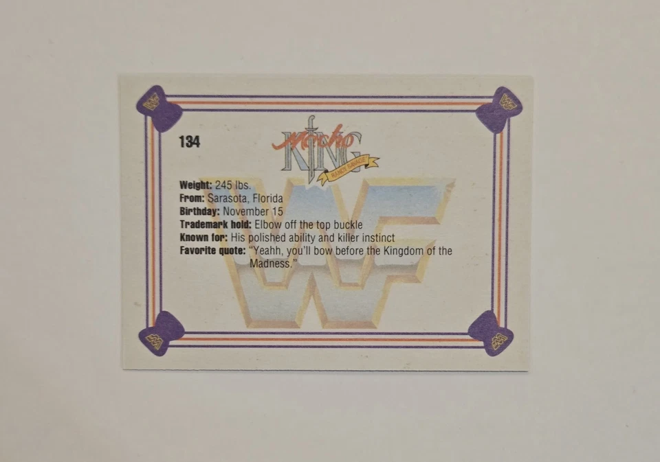 1991 Классический Человек-мачо Король Рэнди Сэвидж Авто WWF #134 РЕДКИЙ БЕЗ TM - Изображение 3 из 4