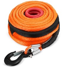 1/2" x 100 ft Synthetic Winch Rope Cable Kit, 32000lbs 1/2" X 100 ft Orange