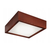 Led Deckenleuchte Shirley Holz Glas Eckig 1020Lm 3000K Wohnzimmer Flur Lampe