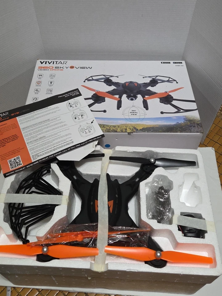 Vivitar 360 Sky View Video Drone Real Time Video GPS Hover HD 360°  Open Box  - Image 2 of 4