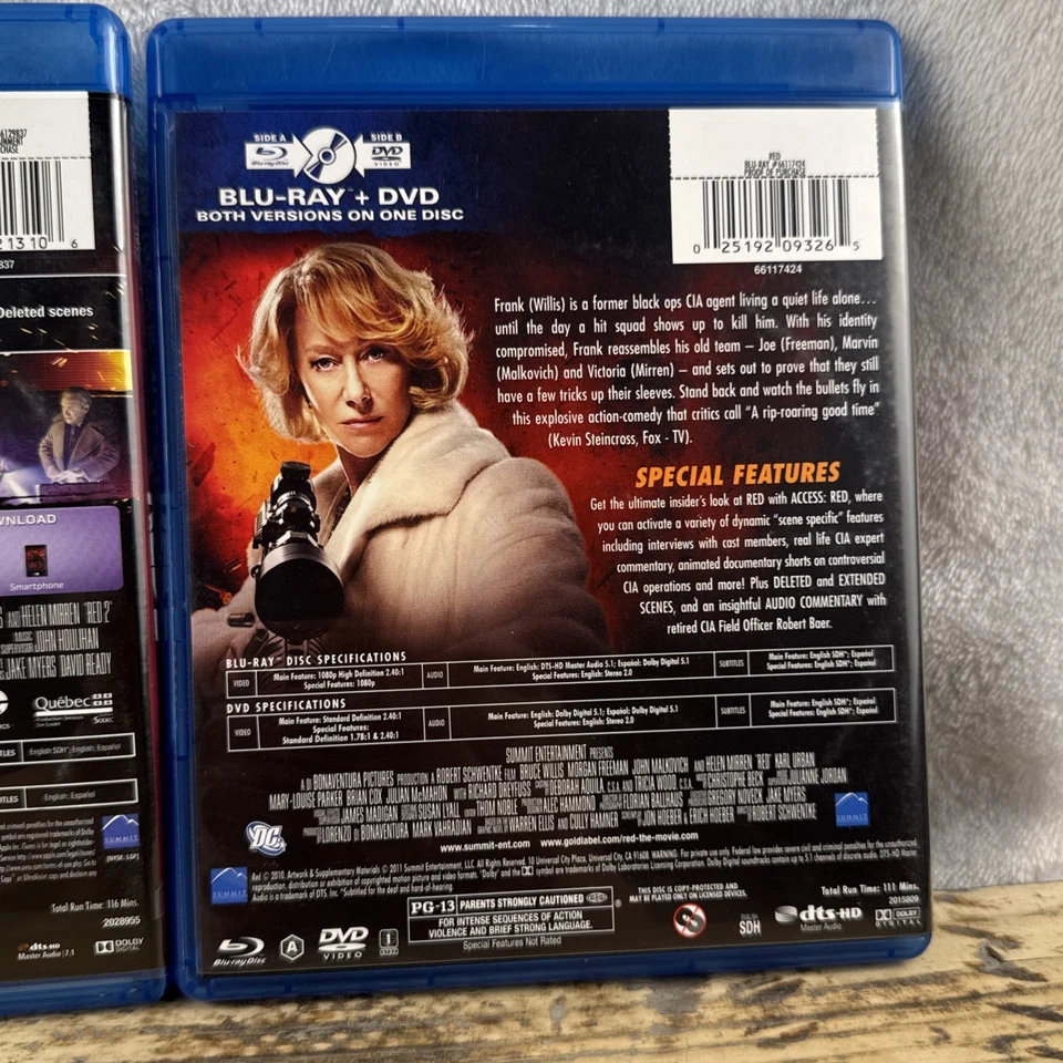 RED Special Edition (2010) & RED 2 (2013) DVD & Blu-ray With Comic Book Included - Image 3 of 4