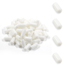 Suiwotin 60 Stück Runde Gummi Endkappen 1/4 Zoll/6,5 mm Zoll (6,5 mm), Weiß