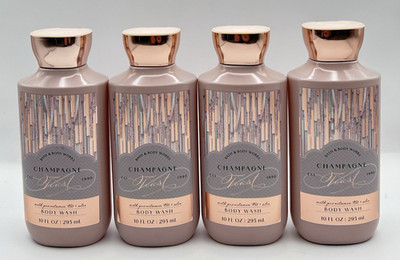 NEW Bath & Body Works Champagne Toast Body Wash 10 Oz Bottle Set Of 4 NEW BOTTLE