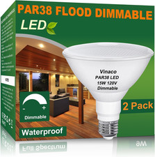 PAR38 LED Flood Light Bulbs, 2 Pack 1300LM PAR38 Outdoor Flood Light Bulbs 15W,