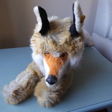 Steiff Junior Fox Button-In-Ear Laying Down Plush Stuffed VTG 2881/35 Read Descr