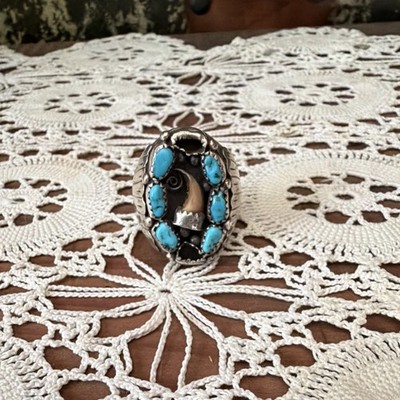 Sterling Silver Turquoise Ring Native American Handmade by DOK