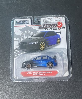JDM Tuners 2002 MITSUBISHI LANCER Evolution 7 Blue /Black Diecast Jada Toys New